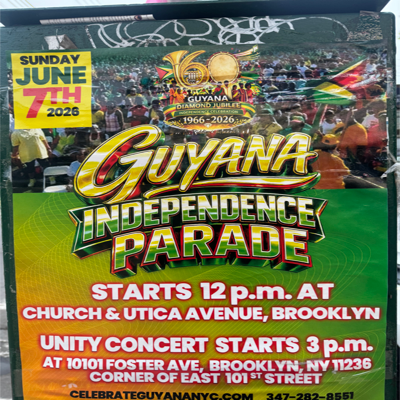 Flyer for Guyanese Independence Day 