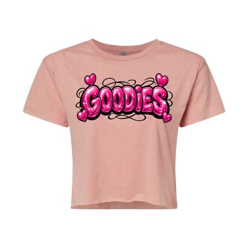 GOODIES Bubble Logo Crop Tee – Pink