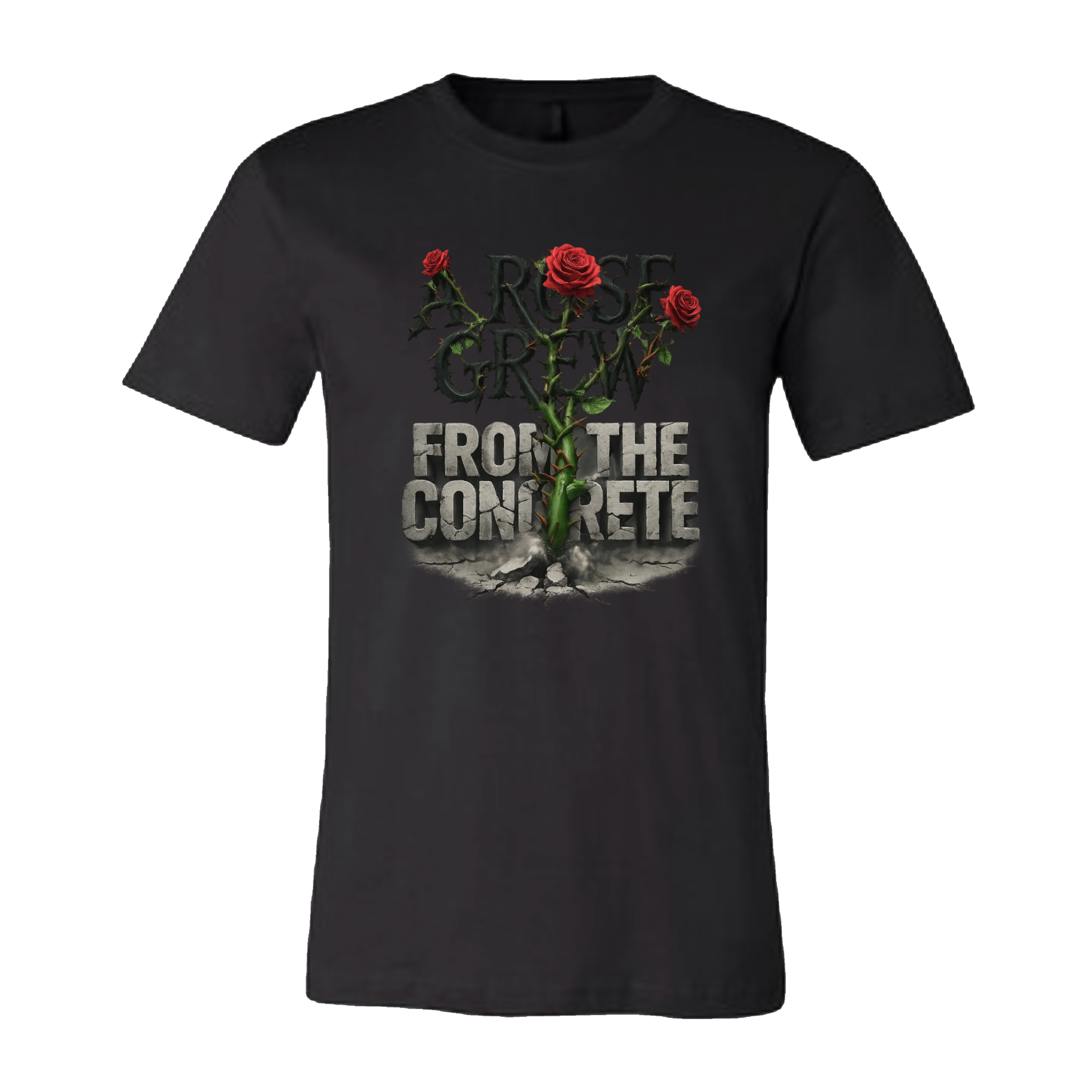 Rose From The Concrete Tee – Black
