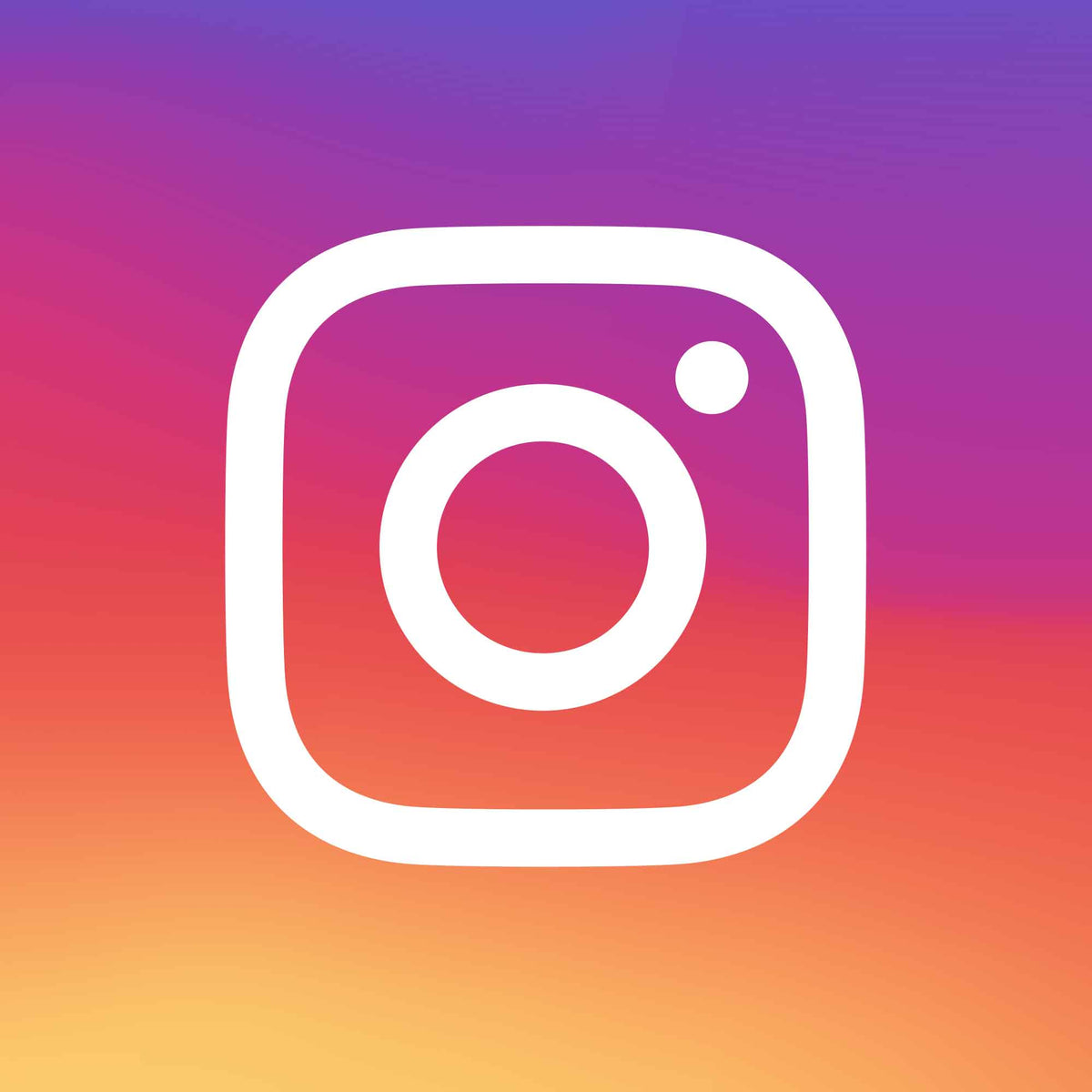White Instagram logo on a gradient background